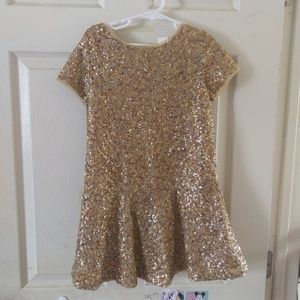 Girls Gold sequin Gap Dress